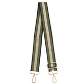 Khaki Gold Glitter Stripe Bag Strap